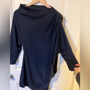 Navy blue long sleeve dolman top